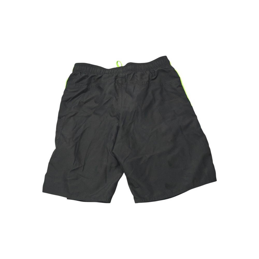 Speedo Mens Swim Trunks Black Lime Green Cargo Pocket Mesh Lined XL - Picture 2 of 7